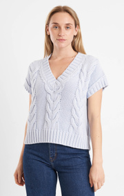 Boomerang - LUN BOOMWOOL CABLE VEST - Pale blue