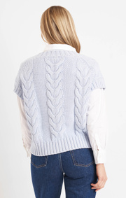 Boomerang - LUN BOOMWOOL CABLE VEST - Pale blue