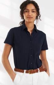 Boomerang - LISEN PIQUET SHIRT - Night sky