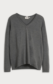 Boomerang - BEATA V-NECK MERINO SWEATER - Grey melange