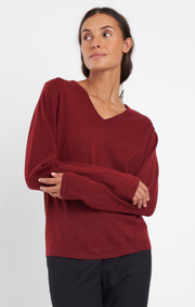 Boomerang - BEATA V-NECK MERINO SWEATER - Deep red