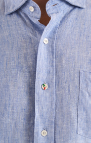 Boomerang - Linus Linneskjorta Tailored - Cloud blue