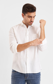 Boomerang - Linus Linneskjorta Tailored - White
