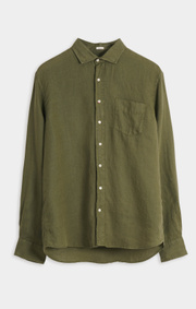 Boomerang - Linus Linneskjorta Tailored - Winter moss