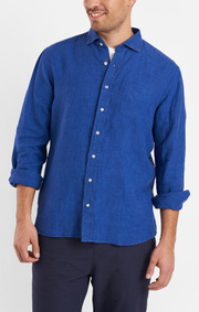 Boomerang - Linus Linneskjorta Tailored - Blue depth