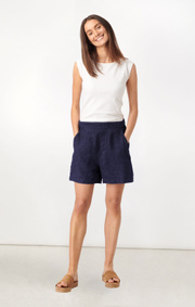 Boomerang - GULLAN LINEN SHORTS - Night sky