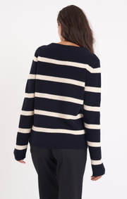 Boomerang - LEONIE ORGANIC COTTON SWEATER STRIPE - Midnight blue