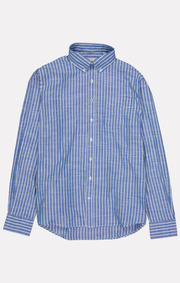 Boomerang - Edvin Randig Skjorta Tailored - Deep sea