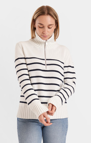 Boomerang - Boom Randig Bomullströja - Offwhite