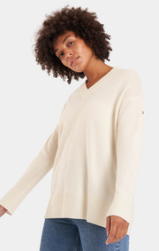 Boomerang - Sandön Stickad Tröja Lammull - Offwhite
