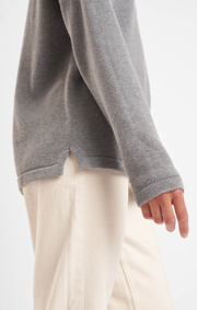 Boomerang - Resarö Stickad Tröja Bomull - Grey melange