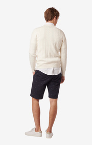 LUND CABLE KNIT CONTRAST O-NECK SWEATER