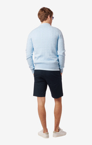 LUND CABLE KNIT CONTRAST O-NECK SWEATER