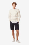 LUND CABLE KNIT CONTRAST O-NECK SWEATER