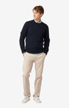 LUND CABLE KNIT CONTRAST O-NECK SWEATER
