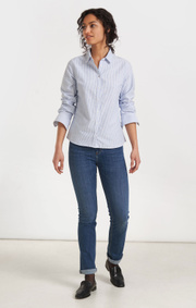 Boomerang - Lilly Randig Oxfordskjorta Tailored - Ice blue