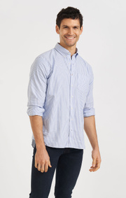 Boomerang - Oxfordskjorta Randig Tailored - Ice blue
