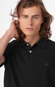 Boomerang - JOE ORGANIC COTTON S.S. POLO PIQUE - Black