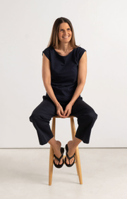 Boomerang - Frejus piqué top - Midnight blue