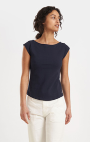 Boomerang - Frejus piqué top - Midnight blue