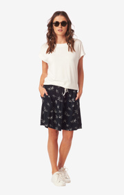 Boomerang - Evalena printed jersey skirt - Midnight blue