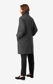 Checked wool coat