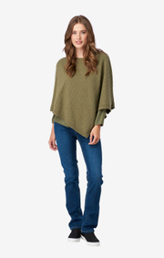 Cable poncho äng