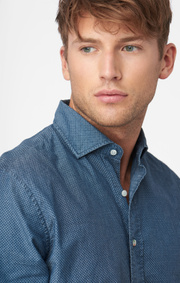 Indigo basket shirt regular fit hidden bd spread