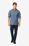 Indigo basket shirt regular fit hidden bd spread