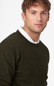 COTTON CASHMERE CREW NECK SWEATER