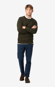 COTTON CASHMERE CREW NECK SWEATER