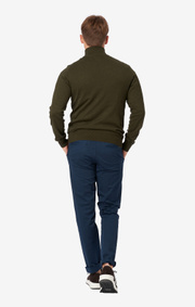 COTTON CASHMERE HALF ZIP SWEATER