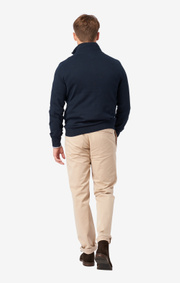 COTTON CASHMERE HALF ZIP SWEATER