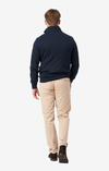 COTTON CASHMERE HALF ZIP SWEATER