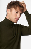 COTTON CASHMERE HALF ZIP SWEATER
