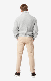 Boomerang - Cable roll neck sweater - Grey melange