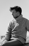 Cable roll neck sweater