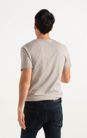 Boomerang - JARL V-NECK T-SHIRT - Lt grey melange