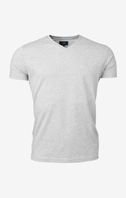 Boomerang - Jarl v-neck t-shirt - Lt grey melange