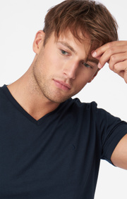 Boomerang - JARL V-NECK T-SHIRT - Midnight blue