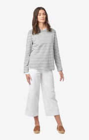 Boomerang - MALVA STRIPED JERSEY TOP - Lt grey melange