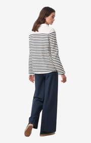 Boomerang - Malva striped jersey top - Offwhite
