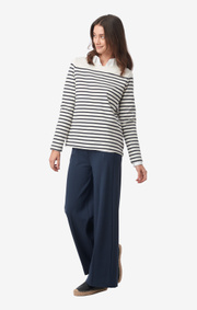 Boomerang - Malva striped jersey top - Offwhite