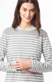 Boomerang - MALVA STRIPED JERSEY TOP - Lt grey melange