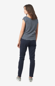 Boomerang - FREJUS STRIPED PIQUÉ TOP - Midnight blue