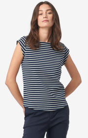 Boomerang - FREJUS STRIPED PIQUÉ TOP - Midnight blue