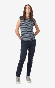 Boomerang - FREJUS STRIPED PIQUÉ TOP - Midnight blue