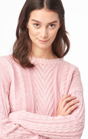 Boomerang - PY CABLE SWEATER - Middway pink