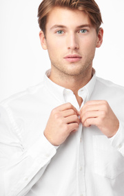 Boomerang - Nils organic cotton solid oxford t.a. fit b. shirt - White