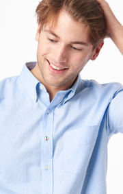NILS ORGANIC COTTON SOLID OXFORD T.A. FIT B. SHIRT